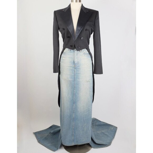 Ralph Lauren Collection Dresses & Skirts - Ralph Lauren Collection long denim skirt sz 4 maxi train Spring 2003